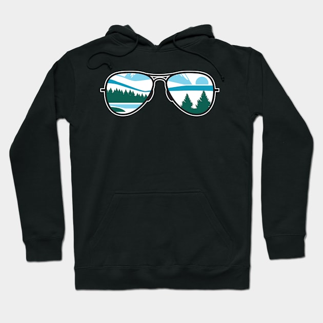 Mountain Scene Sunglasses Hoodie by Portals